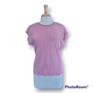 Elementz Dusky Pink Short Sleeve Textured Top. Size S